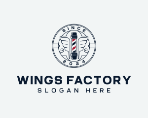 Winged Barbers Pole logo