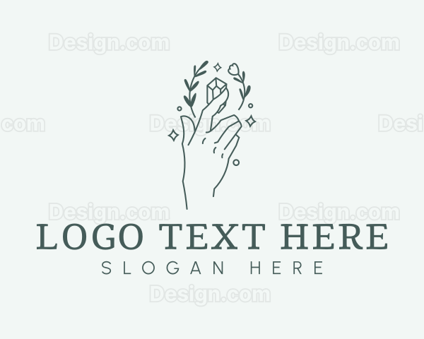 Floral Hand Gem Logo