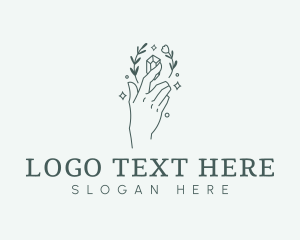 Floral Hand Gem logo