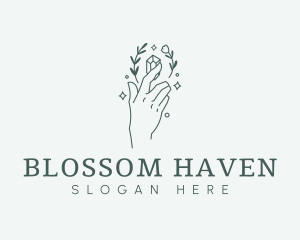 Floral Hand Gem logo