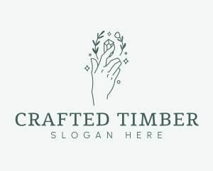 Floral Hand Gem logo design