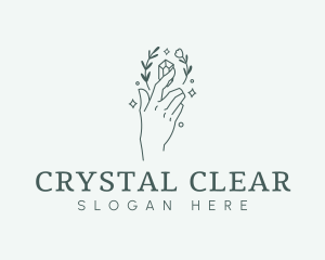 Floral Hand Gem logo design