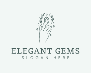 Floral Hand Gem logo design