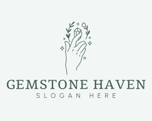 Floral Hand Gem logo design