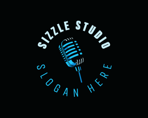 Microphone Podcast Studio logo design