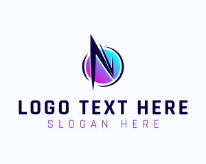 App - Network Tech Letter N logo design