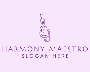Guitar Clef Harmony logo design