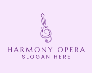 Guitar Clef Harmony logo design