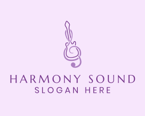 Guitar Clef Harmony logo design