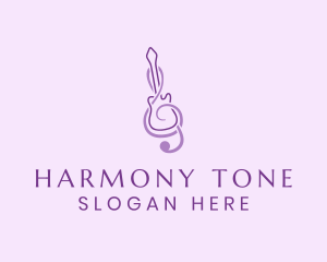 Guitar Clef Harmony logo design