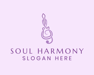 Guitar Clef Harmony logo design