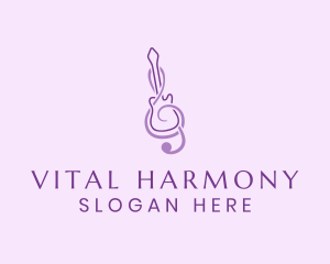 Guitar Clef Harmony logo design