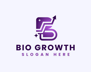 Arrow Growth Marketing Letter B logo design