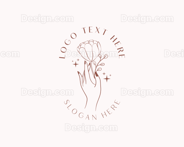 Botanical Flower Nail Salon Logo