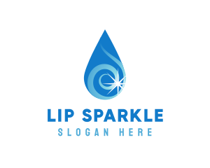 Water Droplet Sparkle logo design