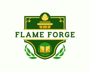 Academic Book Torch logo design