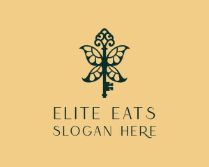 Elegant Key Wings  logo design