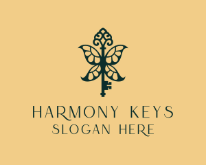 Elegant Key Wings  logo design