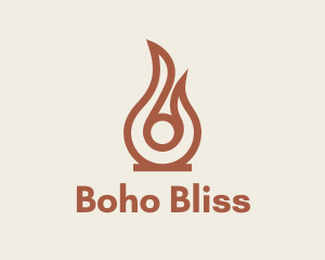 Boho Flame Candle  logo design