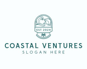 Coast Waves Surfing logo design