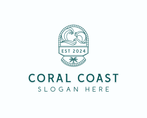 Coast Waves Surfing logo design