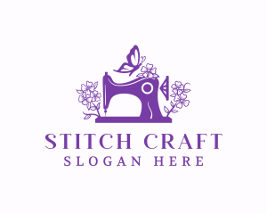 Sewing Flower Butterfly logo design