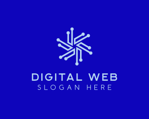 Snowflake Digital Circuit logo design