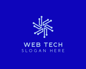 Snowflake Digital Circuit logo design