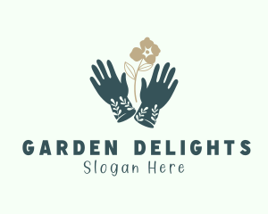 Flower Gardening Gloves logo design