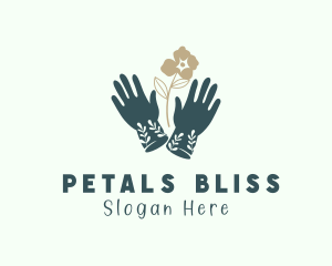 Flower Gardening Gloves logo design