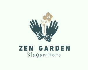 Flower Gardening Gloves logo design