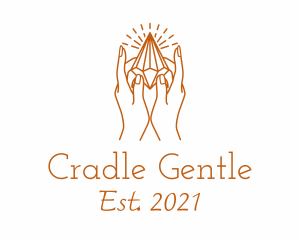 Crystal Gemstone Hand logo design