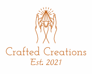 Crystal Gemstone Hand logo design