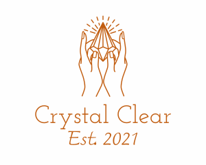 Crystal Gemstone Hand logo