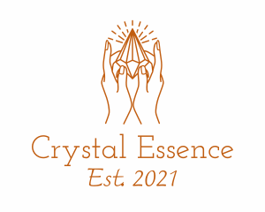 Crystal Gemstone Hand logo design