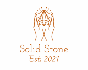 Crystal Gemstone Hand logo design