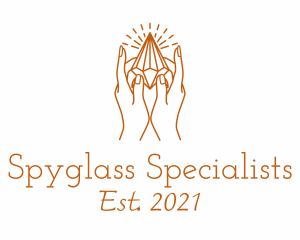 Crystal Gemstone Hand logo design