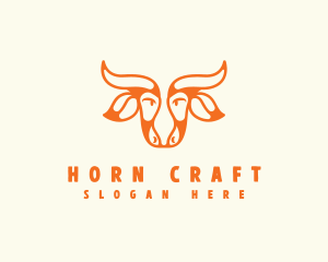 Bull Ranch Horn logo design