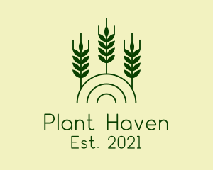 Wheat Plant Agriculture logo design