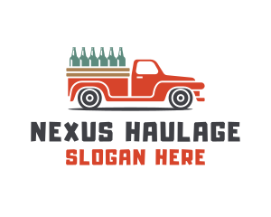 Beer Brewery Truck Delivery logo design