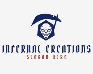 Smiling Grim Reaper logo design