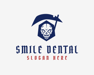 Smiling Grim Reaper logo design