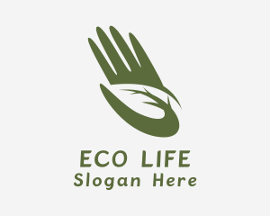 Gardening Leaf Hands logo design