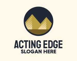 Gold Pyramid Mountain logo design