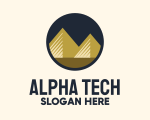 Gold Pyramid Mountain logo design