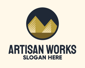 Gold Pyramid Mountain logo design