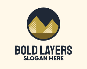 Gold Pyramid Mountain logo design