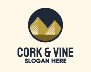 Gold Pyramid Mountain logo design