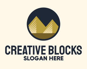 Gold Pyramid Mountain logo design