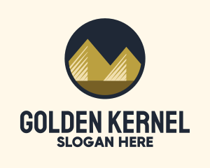 Gold Pyramid Mountain logo design